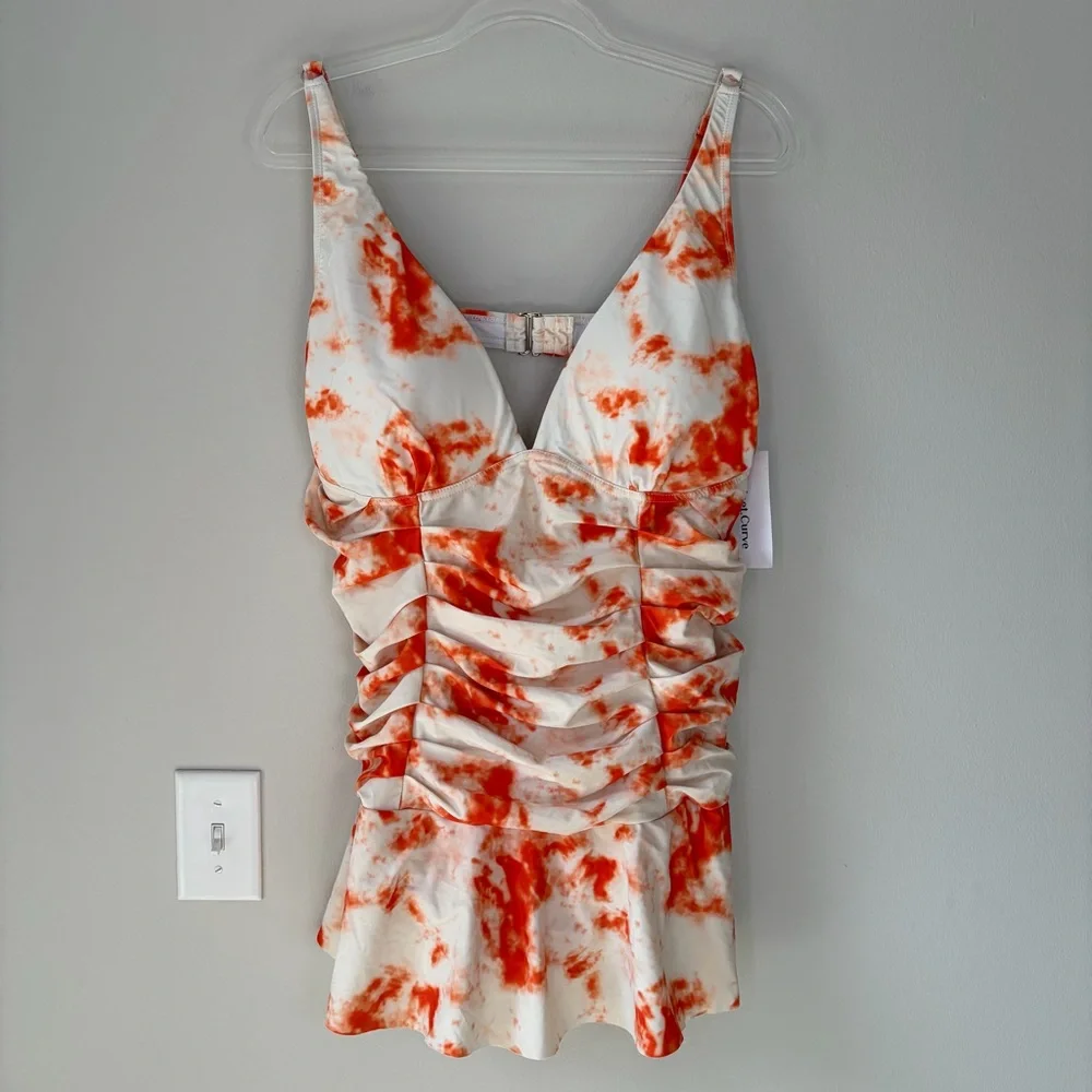 Meet.Curve Tie Dye Printed One Piece Swimdress Size 2XL